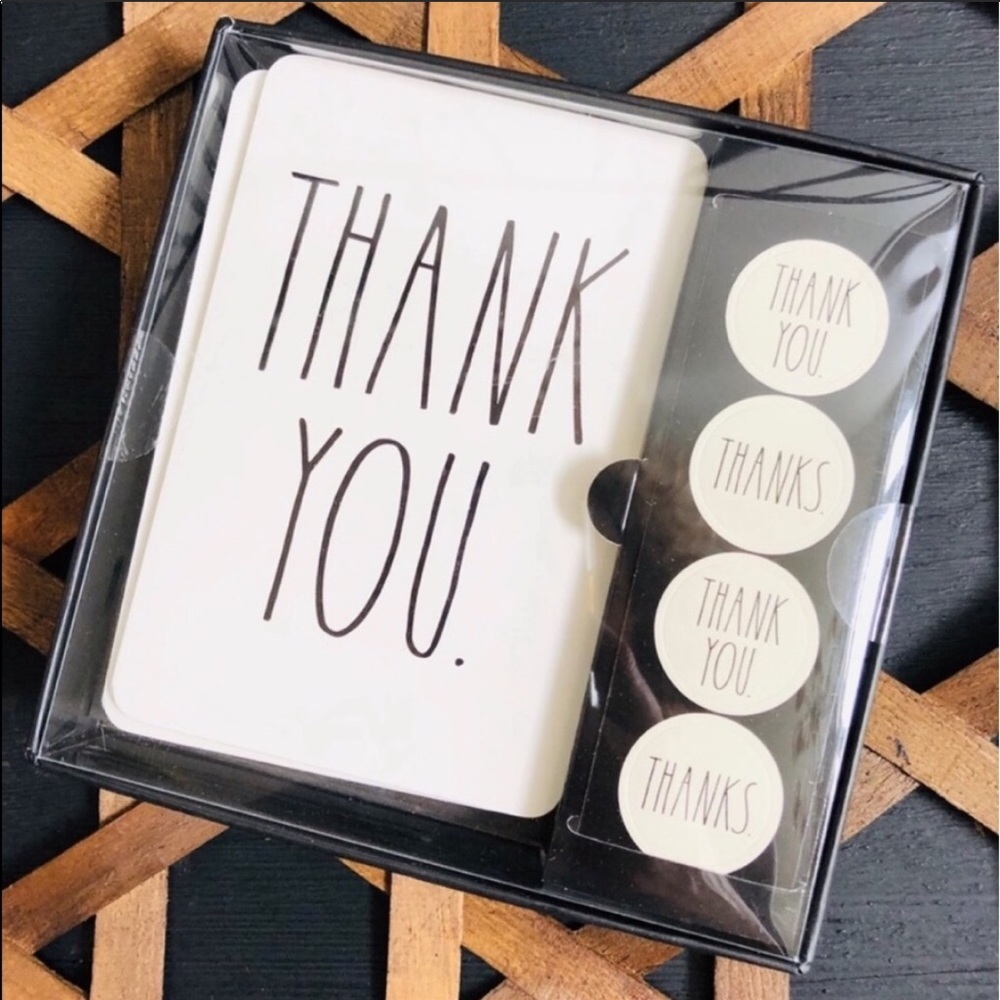 🙌🏻 •RAE DUNN•THANK YOU Card Set + Stickers
